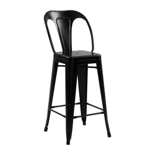 Lot de 2 chaises pour îlot central 67 cm en métal noir mat - Indus