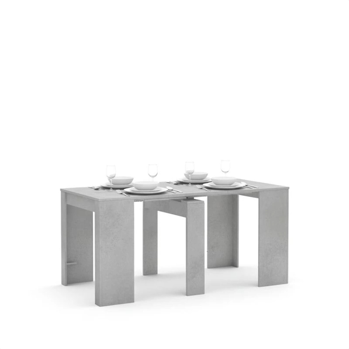 Mesa consola extensible Denis en cemento 50-235 cm Cemento