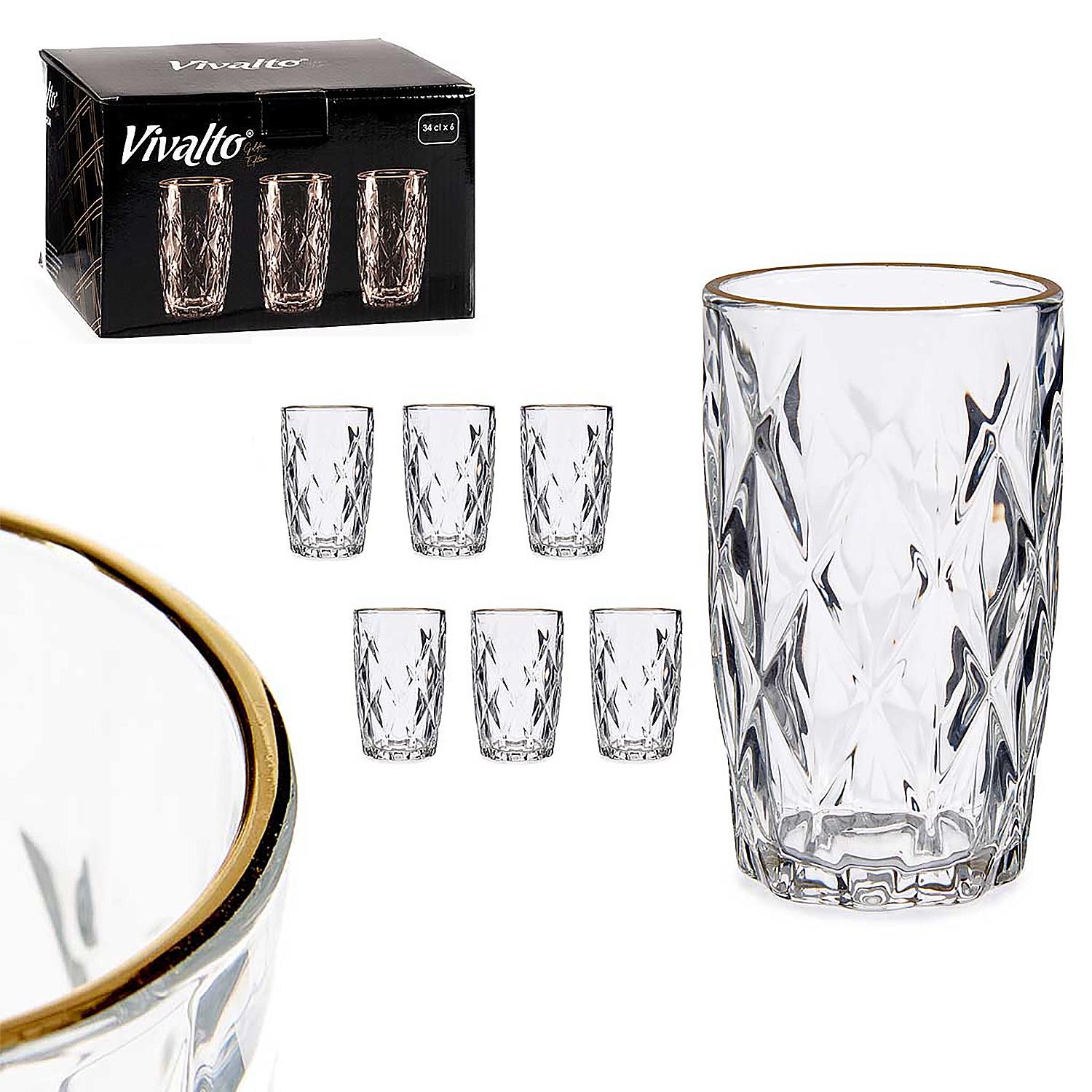 Set de 6 vasos de agua 340 ml.