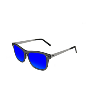 Gafas de sol LENOIR FERRAND - Transparente negro mate / Revo azul
