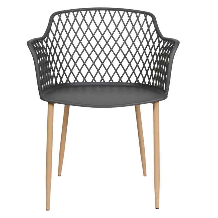Fauteuil Malaga Gris - Lot De 2