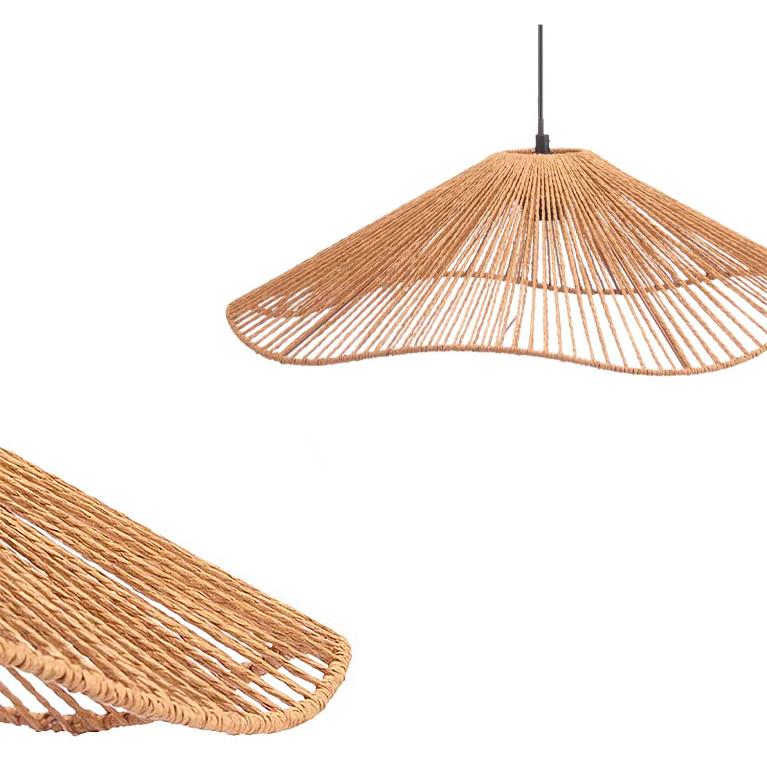 Lámpara de techo diseño vuelo cuerda. 55cm. Potencia máxima 40W.