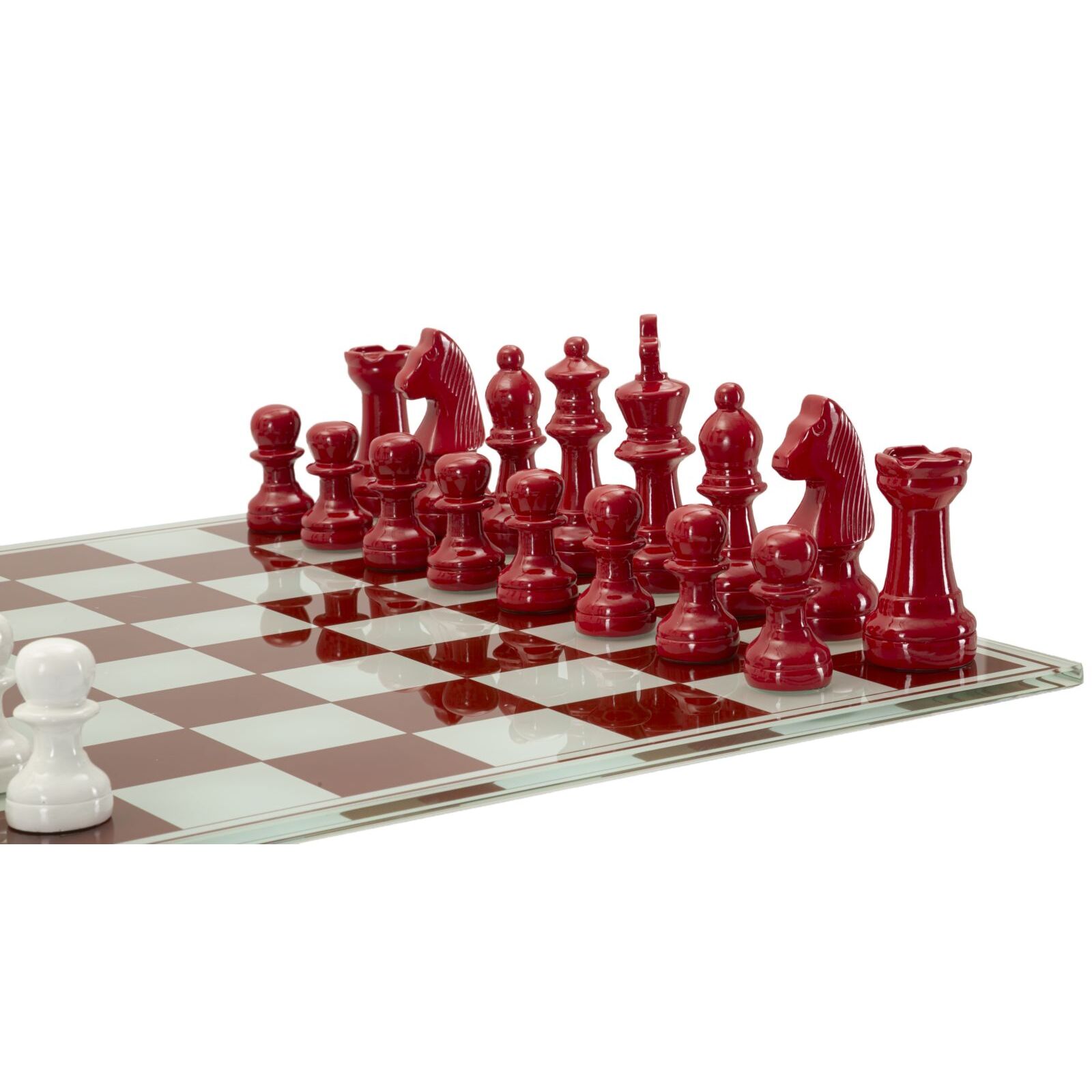 SET SCACCHIERA ROSSA/BIANCA CM 61X61X14