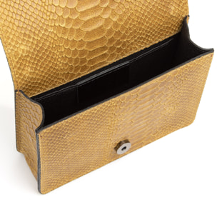 Lorenza Borsa a mano Donna.Pelle autentica Camoscio Stampa Serpente