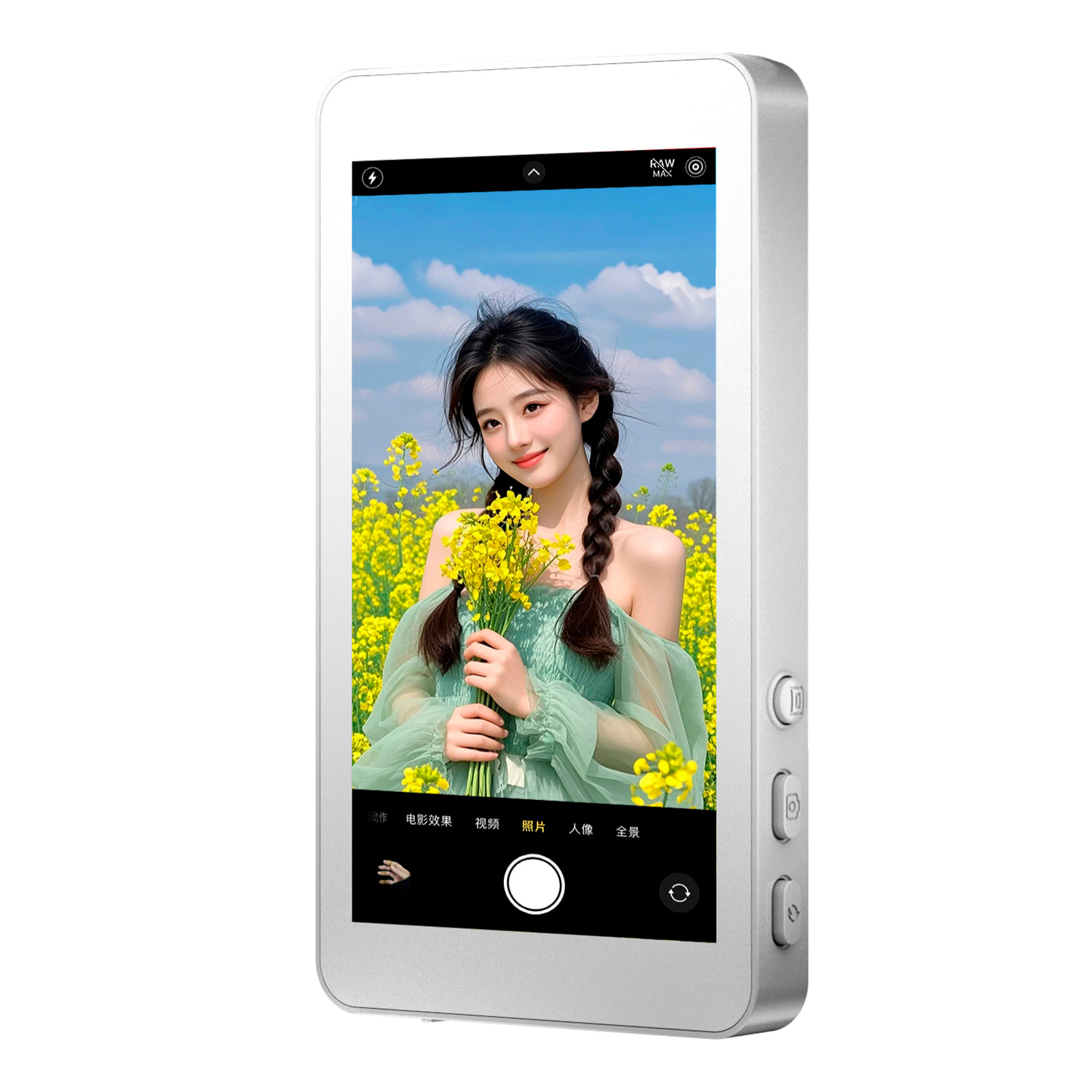 Schermo selfie magnetico wireless da 4" con batteria ricaricabile, duplicazione dello schermo 2.4G/5G a bassa latenza, zoom 10X e audio. Compatibile con iOS e Android.