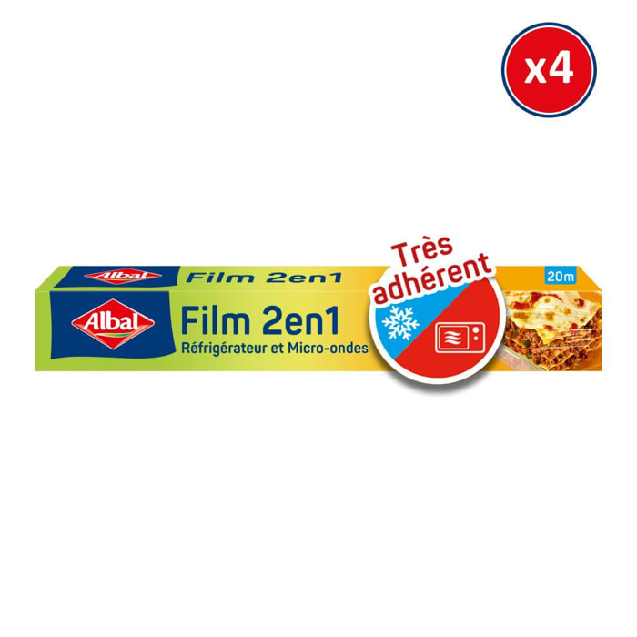 4x20m Film 2 en 1 (Réfrigérateur & Micro-ondes) Albal (32,5cm)