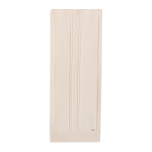 Sciarpa in maglia con treccia centrale decorativa