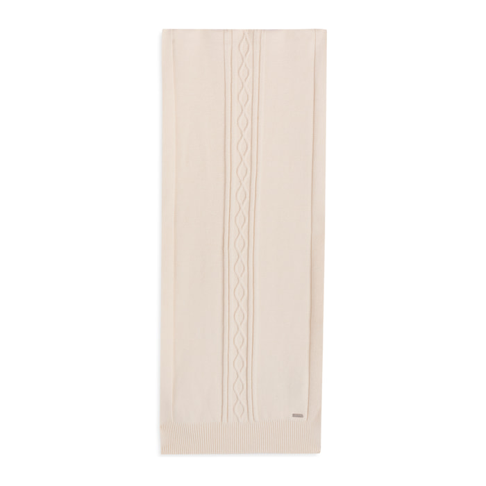 Sciarpa in maglia con treccia centrale decorativa