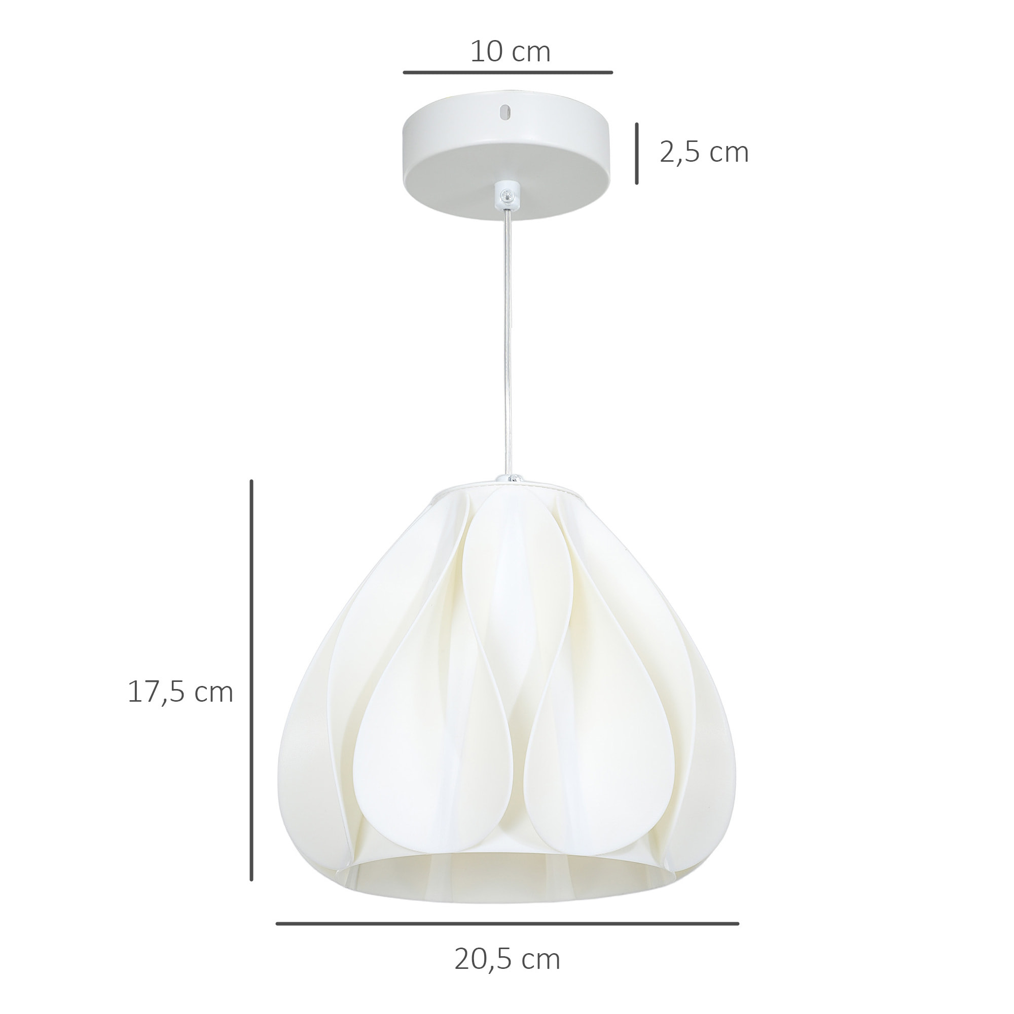 Lámpara Colgante Moderna Lámpara de Techo E27 con Pantalla de Impresión 3D Iluminación para Comedor Cocina Salón Bar Restaurante Blanco