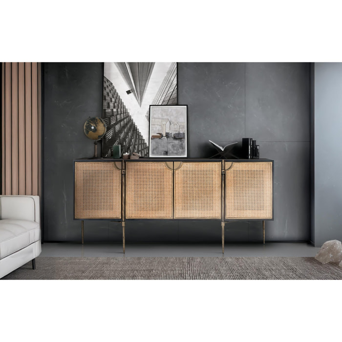 Aparador de Madera de Mango Estilo Contemporáneo Artesanal