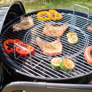 Barbecue rond charbon de bois acier émaillé Ø53cm avec chariot MAURICE