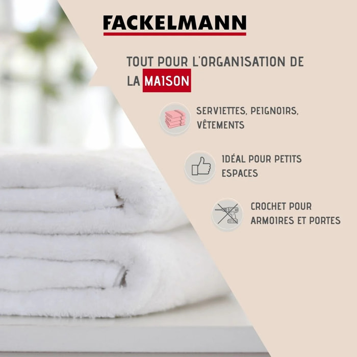 Crochet de porte inox Lot de 2, dimensions 5,5 x 4,8 x 2 cm idéal pour un rangement pratique et élégant Fackelmann Tecno