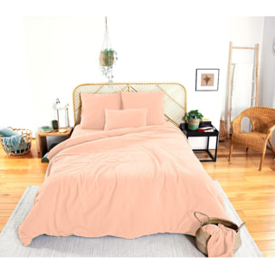 Parure housse de couette 3PCS en Gaze de coton 57 fils - PÊCHE