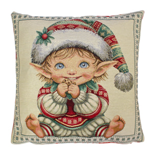 COPPIA CUSCINI ARREDO JACQUARD SFODERABILI 43X43 CM DISEGNO RONNY