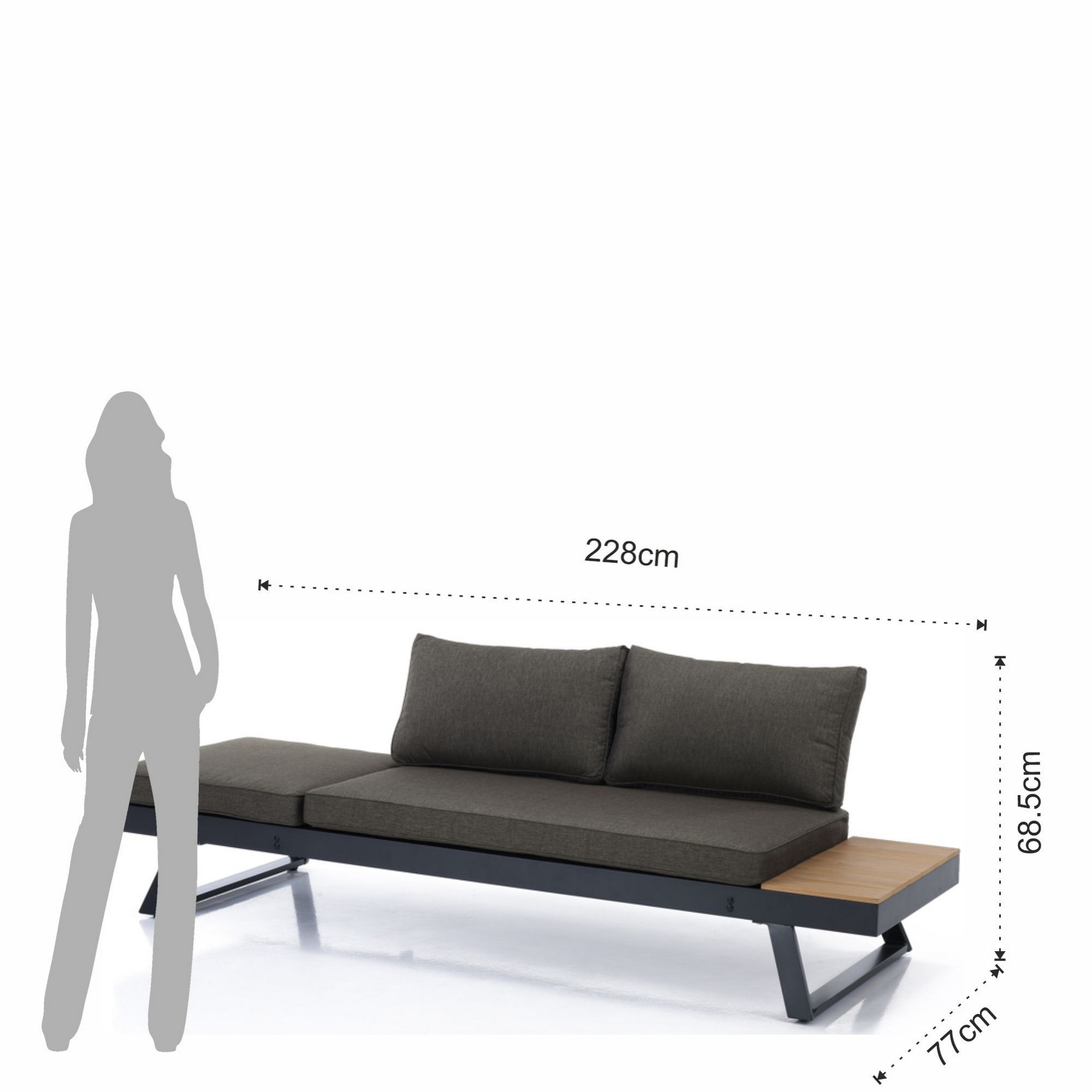 TOMASUCCI divano / chaise longue da interno - esterno THILIA Grigio