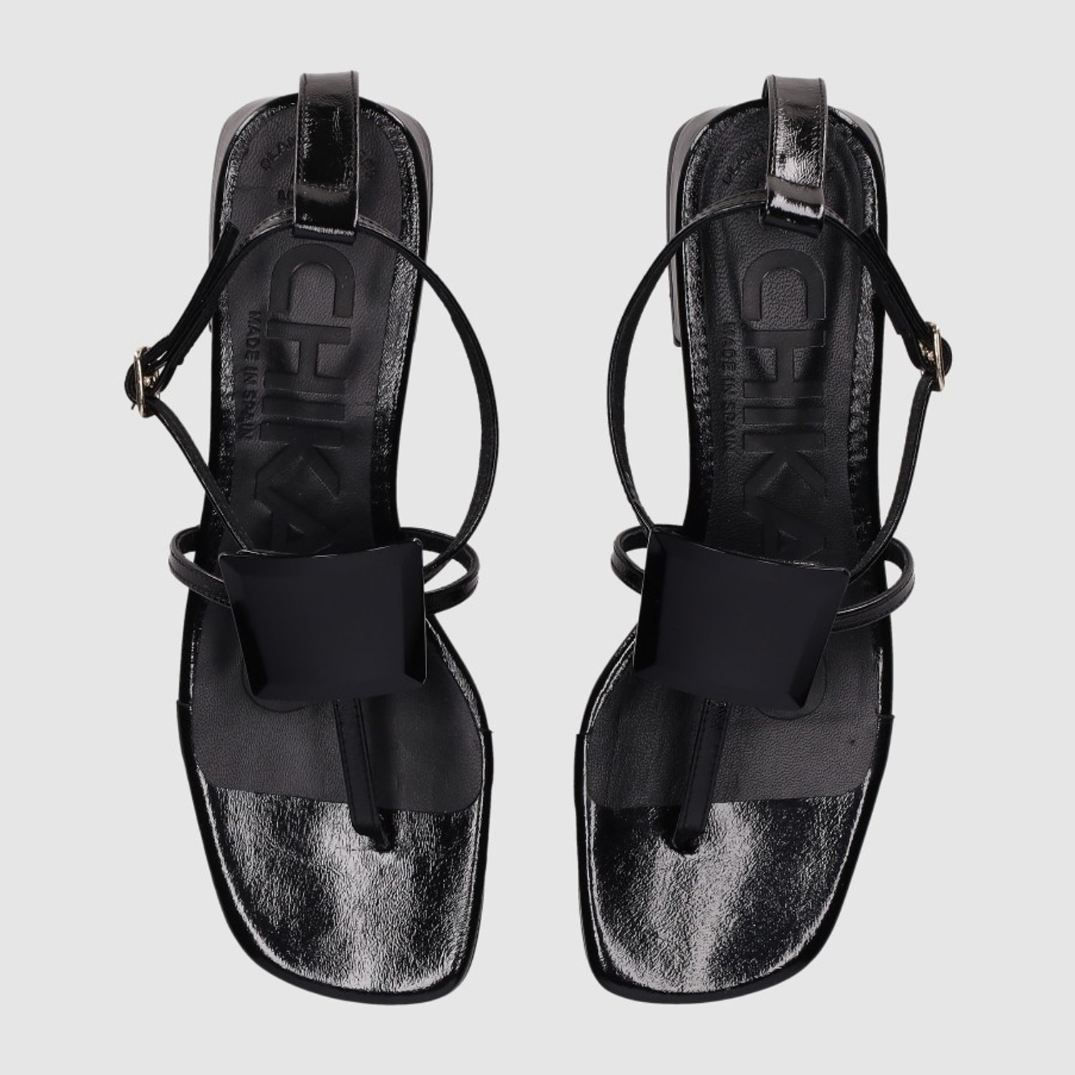 Sandalias - Negro - Tacón: 3 cm