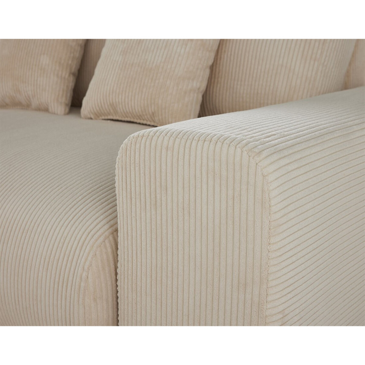 Garance - module d'assise 3 places avec accoudoir droit - en velours côtelé - Beige