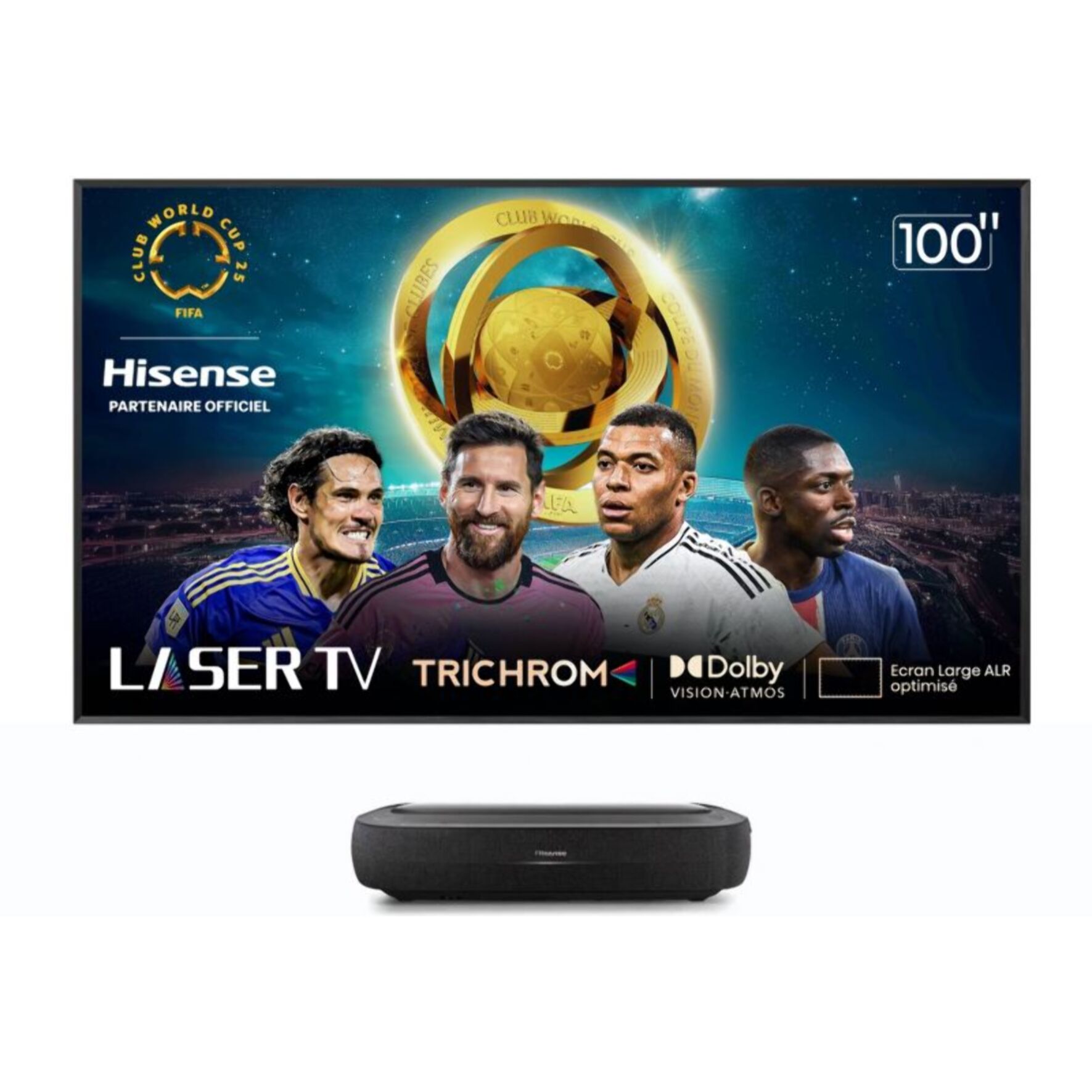 Vidéoprojecteur home cinéma HISENSE 100L9HD Laser TV + écran ALR FRESNEL