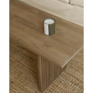 Table basse en bois massif ton chêne foncé 120cm Hauteur: 45 Longueur: 120 Largeur: 55