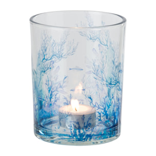 J-Line Photophore Corail - verre - bleu/transparent - medium