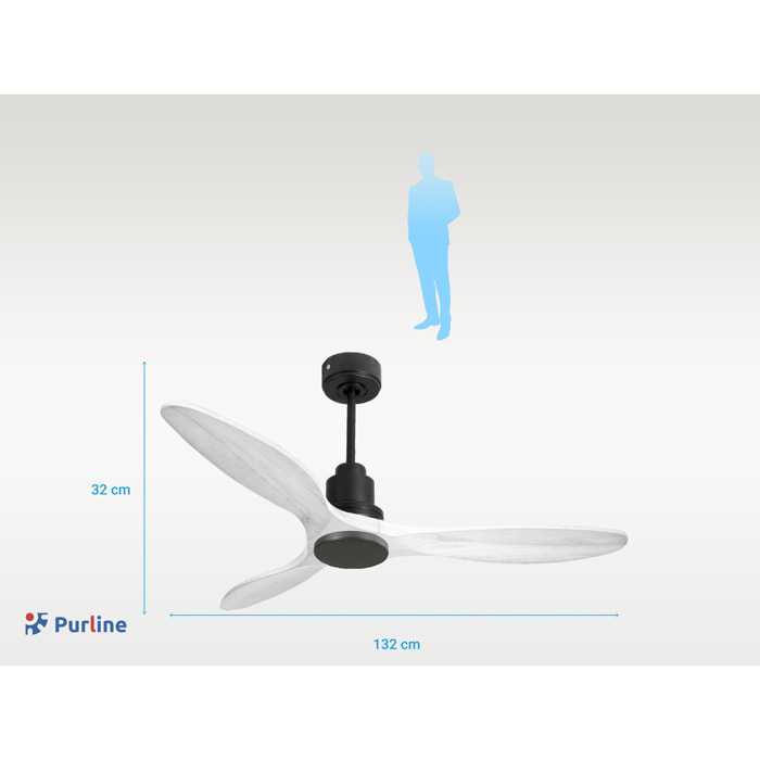Ventilateur de plafond Réversible  Thermostat Wifi Moteur à courant continu Toits en pente Télécommande Hypersilence Mémoire Shopify Vendible (AUTOMATIQUE)