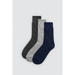 Confezione da 3 calzini di lana dai toni scuri