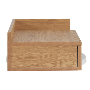 Table de chevet murale finition bois chêne clair avec tiroir NASTY