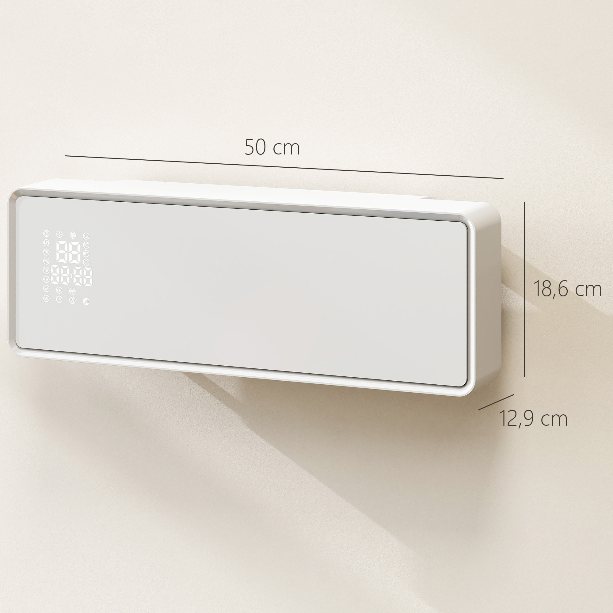 Chauffage soufflant mural 2000W chauffage céramique PTC radiateur réglable timer oscillant télécommande blanc