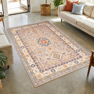 Tapis salon au motif géométrique, noué à la main, INEVOJI