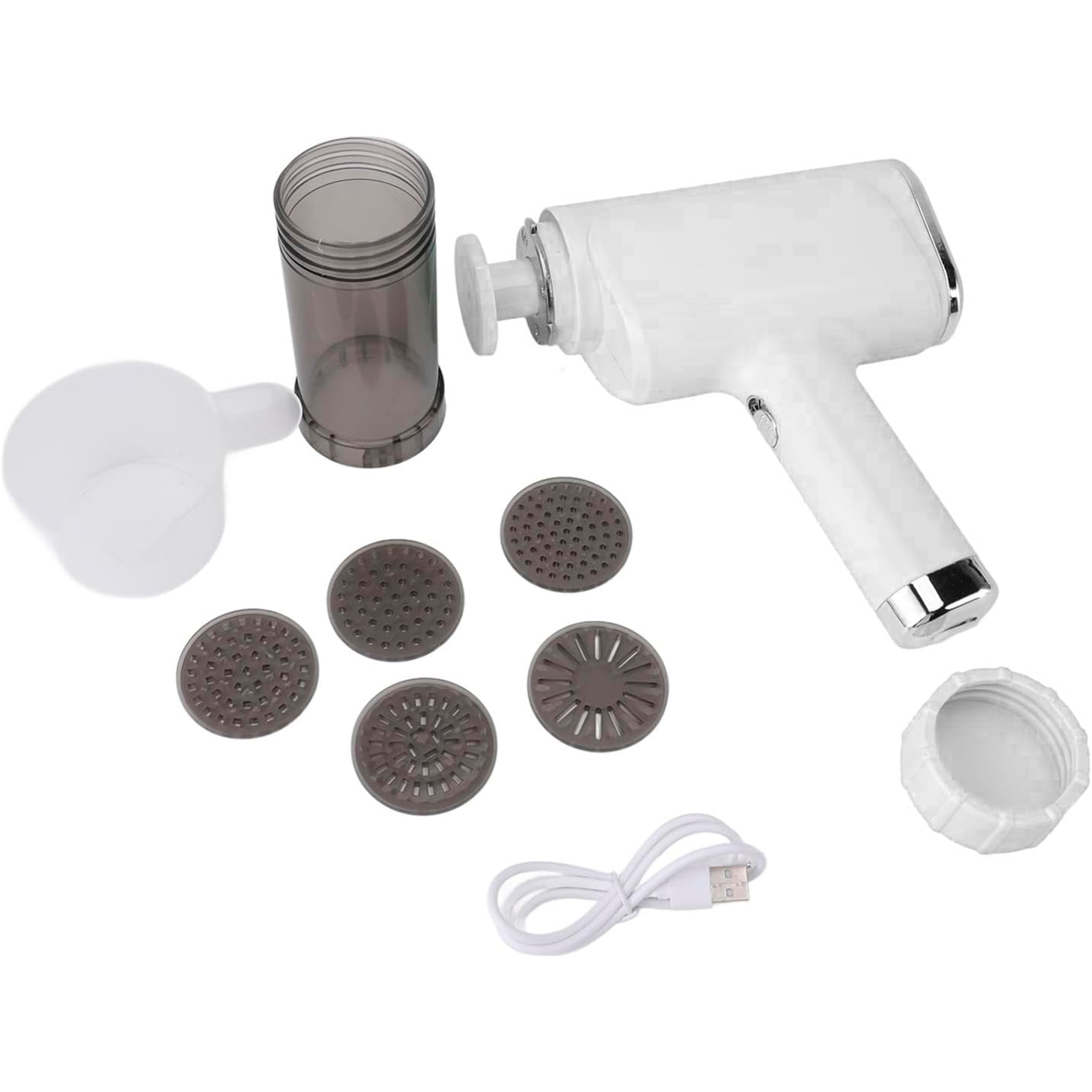 Maquina para hacer pasta con 40W, 200gr de capacidad y 5 moldes diferentes.