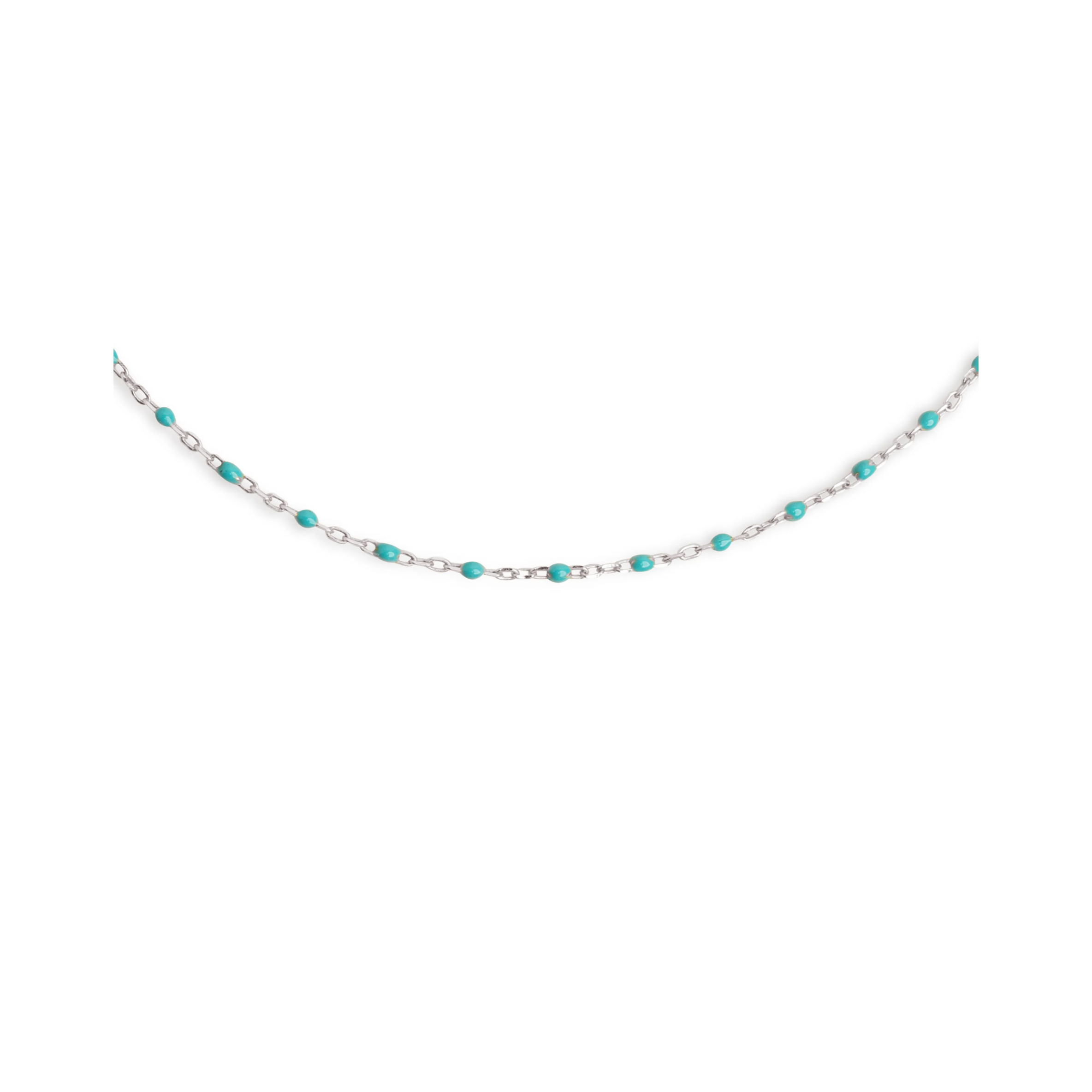 Collana Dots Turquoise Enamel in Argento