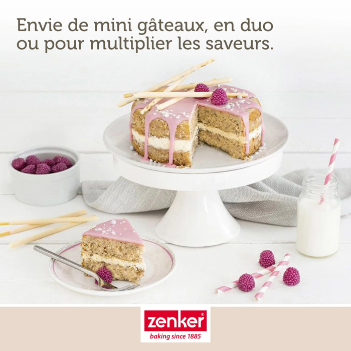 Set pâtisserie avec mini moule à manqué, 2 bols à mixer et 1 spatule Zenker