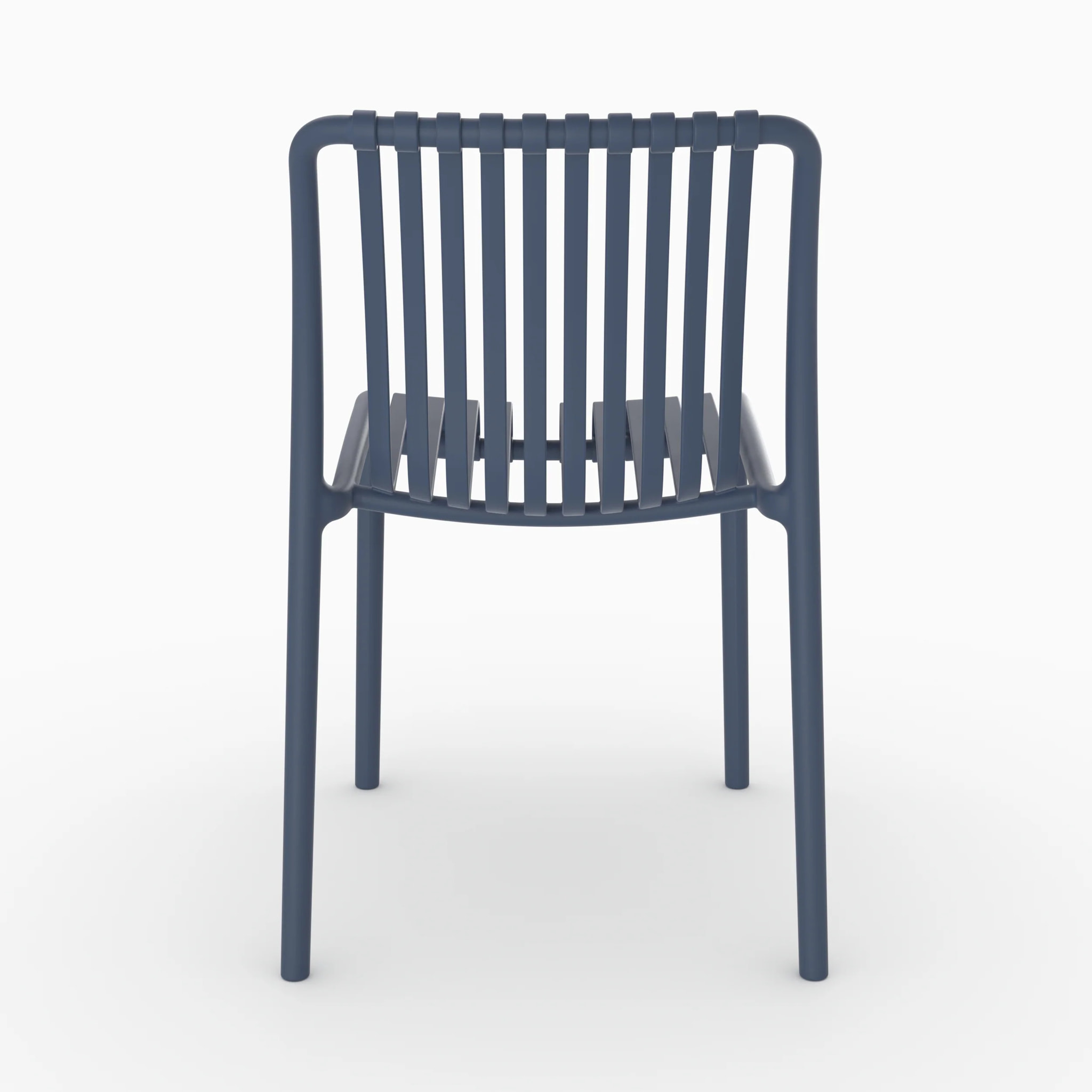Lot de 2 chaises de jardin empilables en plastique bleu marine - Duli