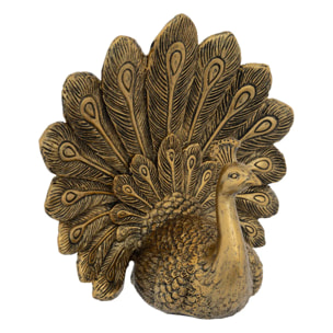Oiseau Wild Romance H.27cm résine doré