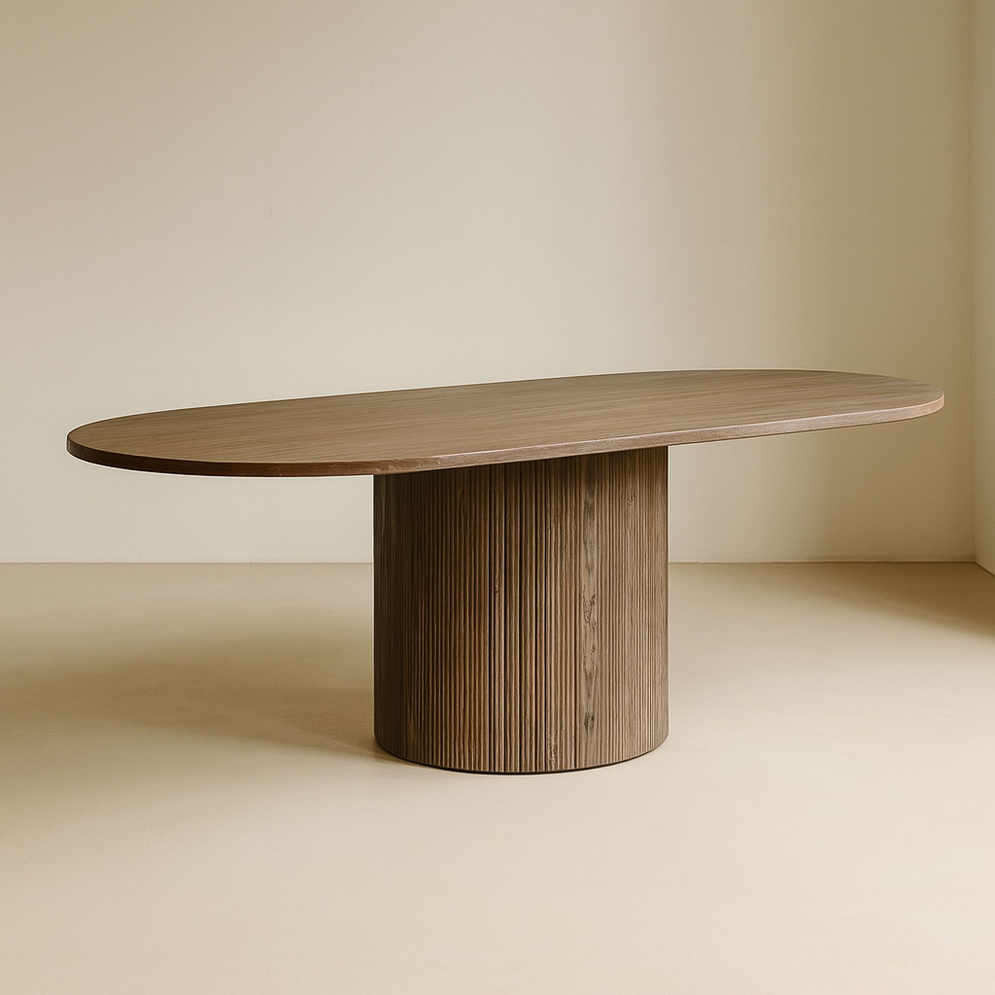 Table extensible ovale effet bois couleur noyer 180-220cm SIERRA