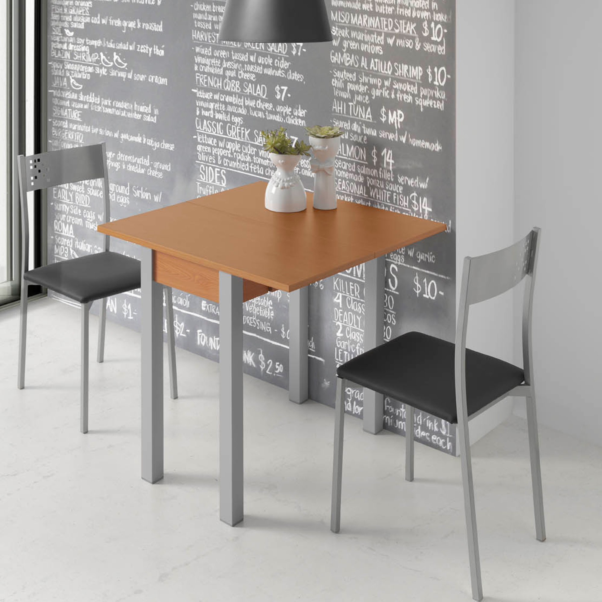 Set de 4 sillas – Polipiel y metal