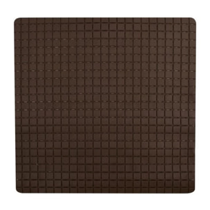 Tapis Fond de douche antidérapant Caoutchouc QUADRO 54x54cm Chocolat MSV
