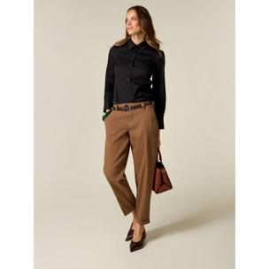 Oltre - Pantaloni chinos misto cotone - Marrone