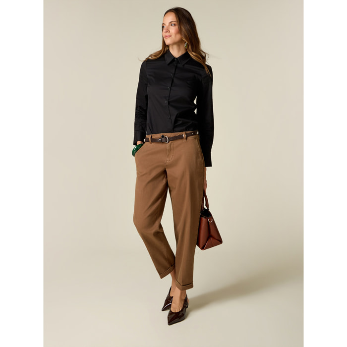 Oltre - Pantaloni chinos misto cotone - Marrone