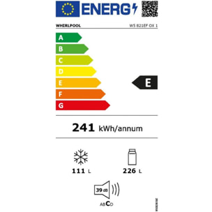 Réfrigérateur combiné WHIRLPOOL W5821EFOX1