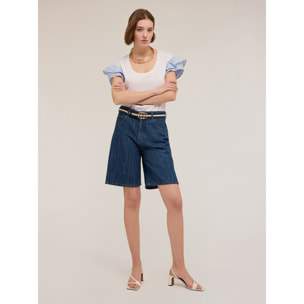 Motivi - Camiseta con mangas de volantes - Blanco