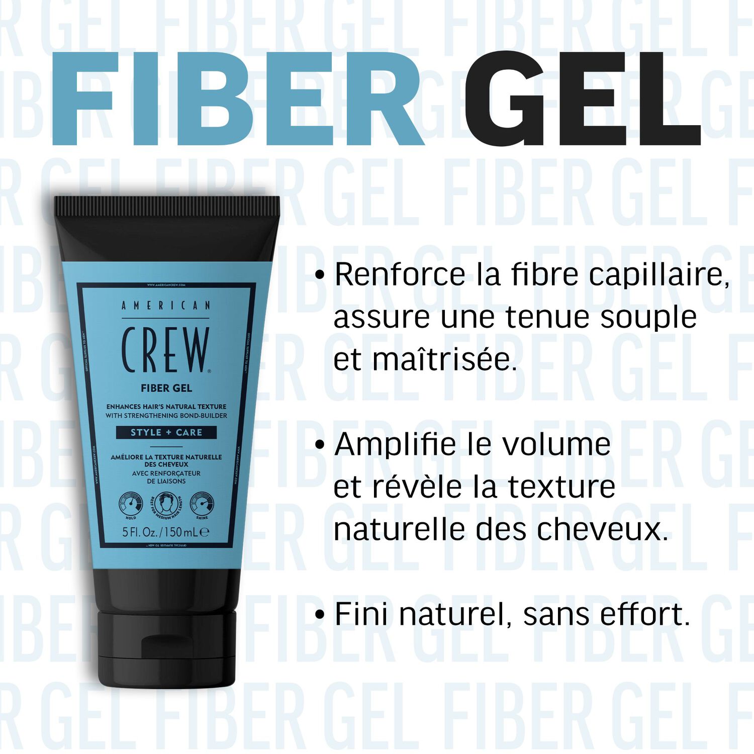 Crew Styling - Coiffant-soin hybride Fiber Gel 150ml