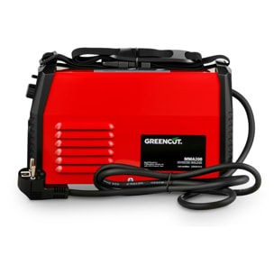 Soldador Inverter DC MMA 220-240V iGBT turboventilado pantalla LCD -GREENCUT