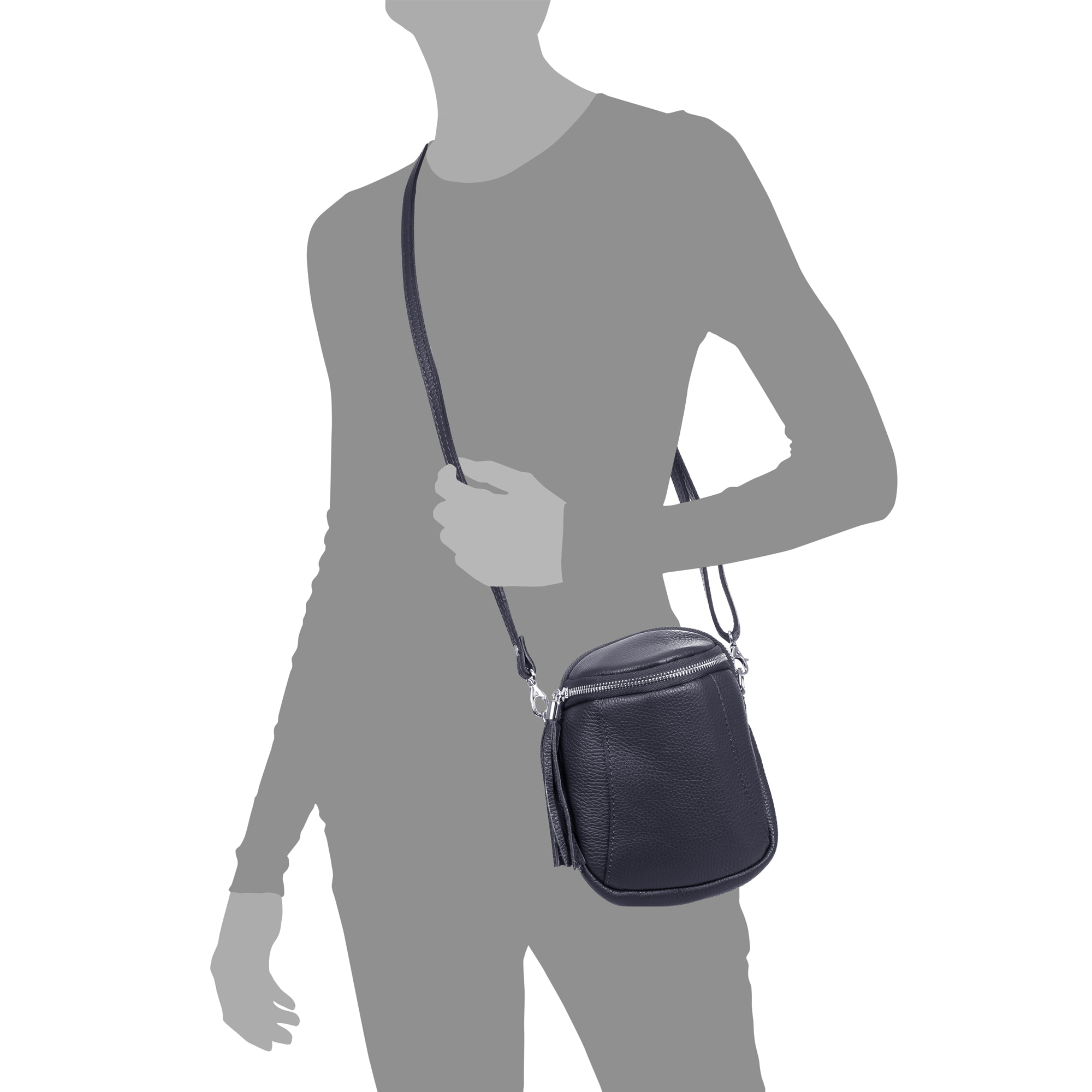 Agugliano borsa a spalla donna. Pelle autentica Dollaro.