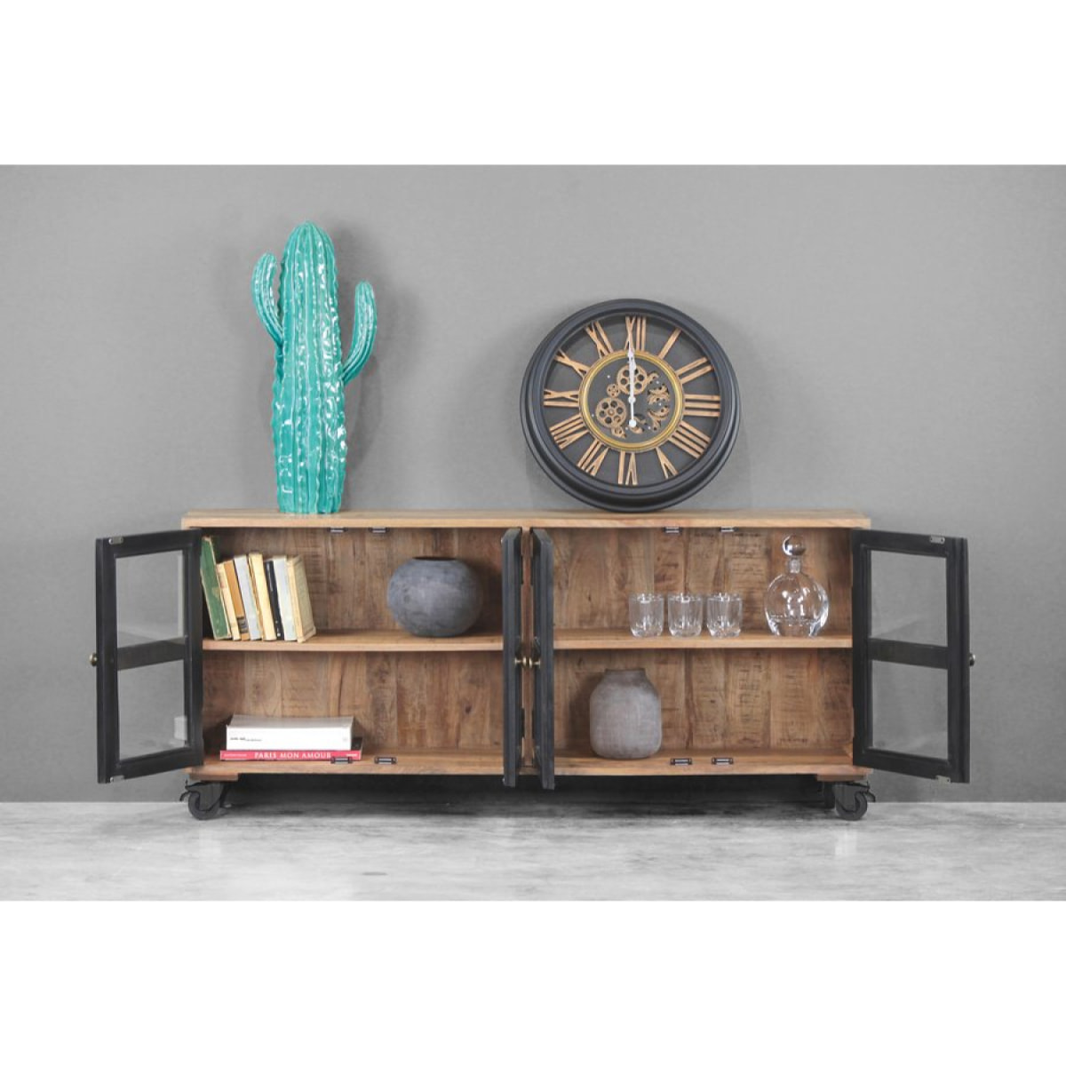 Credenza industrial Manny in legno  di mango
