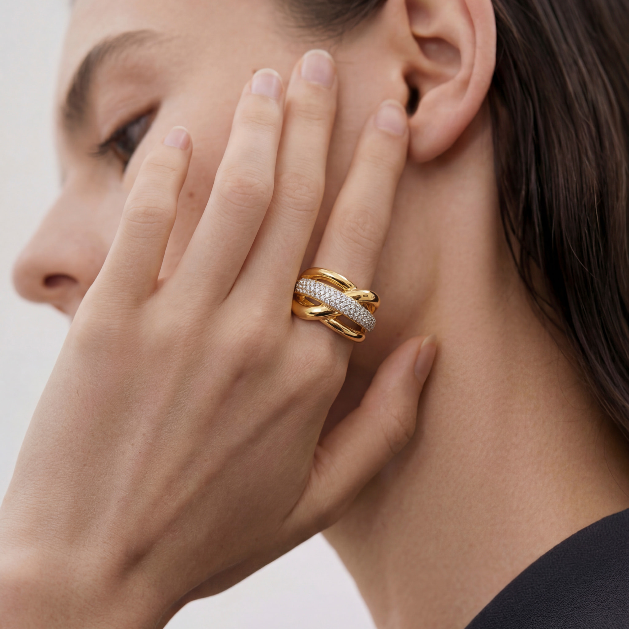 Anillo Gola acabado oro amarillo 18k