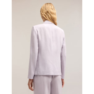 Motivi - Chaqueta de un solo botón en mezcla de lino y lyocell - Violeta