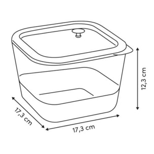 Boîte de conservation Siliglass carré 2L gris