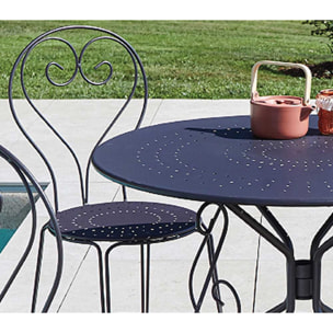 Ensemble table et chaises de jardin  - Anthracite - CASABLANCA