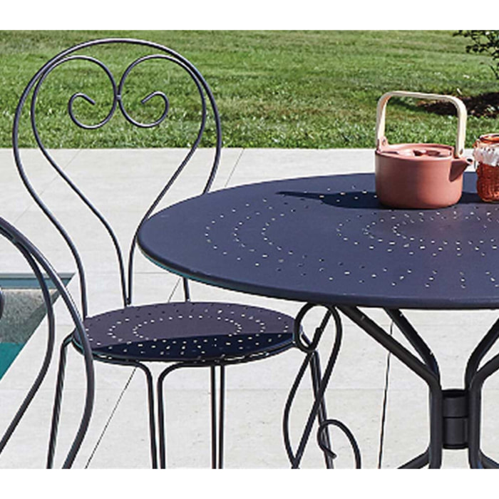Ensemble table et chaises de jardin  - Anthracite - CASABLANCA